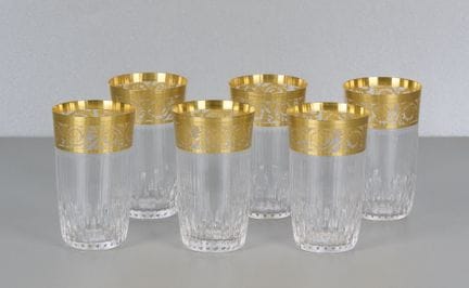 Saint Louis Thistle Gold, 6 vasos, con marca graba