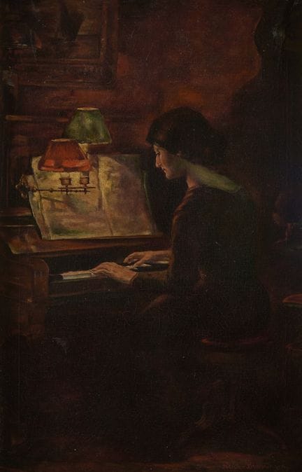 库齐·卢玛·冯·弗莱施-布鲁宁根（1856-1934）：弹钢琴的女士
丘齐，卢玛·冯·弗莱施-布鲁宁