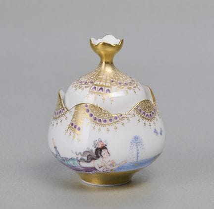 Azucarero de Meissen, decoración «Las mil y una no