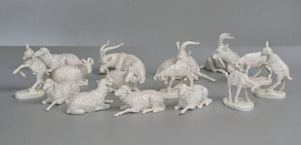 Colección de 15 figuras de animales de Nymphenburg
