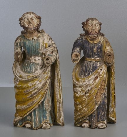 Due sculture in legno ispano-filippine, XVII/XVIII
