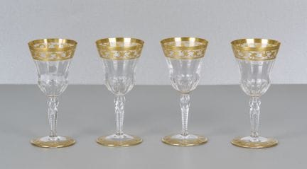 Saint Louis, Callot Gold, 4 vasos, con marca graba