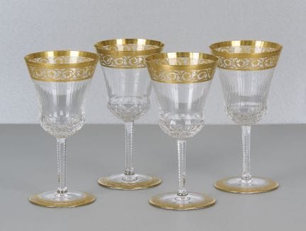 Saint Louis Thistle Gold, 4 vasos, con marca graba