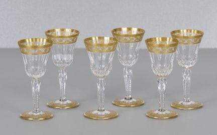 Saint Louis, Callot Gold, 6 vasos, con marca graba