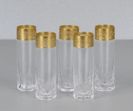 Saint Louis Thistle Gold, 5 vasos, con marca graba