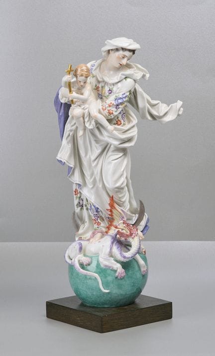 Grande statuetta di Meissen, Maria con il Bambino
