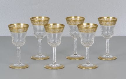 Saint Louis Thistle Gold, 6 vasos, con marca graba