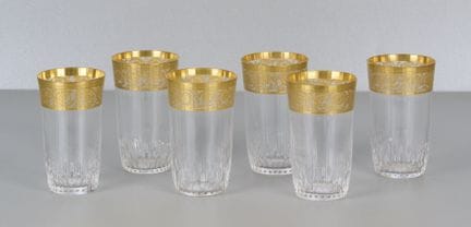Saint Louis Thistle Gold, 6 vasos, con marca graba