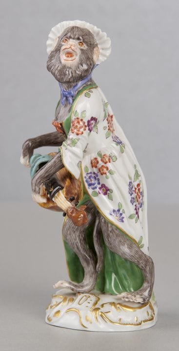 Figura de Meissen, «La banda de monos», con mandol