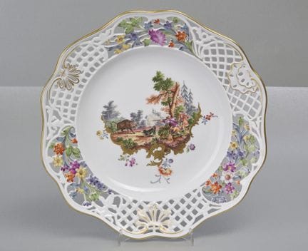 Meissen openwork plate with hunting motif after Ri