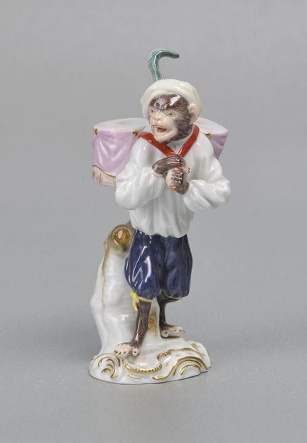Figura de Meissen, «La banda de los monos», timbal