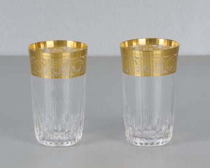 Saint Louis Thistle Gold, 2 vasos, con marca graba