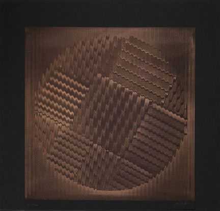 马克，海因茨（1931）：《夜之太阳》（F）
马克，海因茨（1931），丝网印刷，右下角签名，左侧编