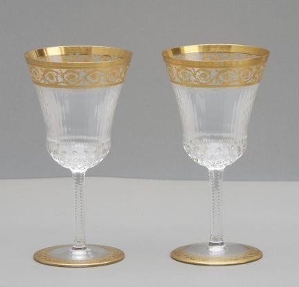 Saint Louis Thistle Gold, 2 vasos, con marca graba