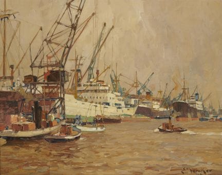 Mercker, Erich (1891–1973): Hamburg Harbor Basin I