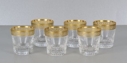 Saint Louis Thistle Gold, 6 vasos con marca grabad
