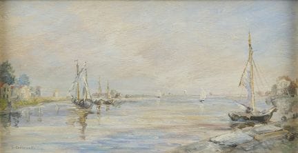 Impressionist Harbor Scene in a Model Frame
Impres