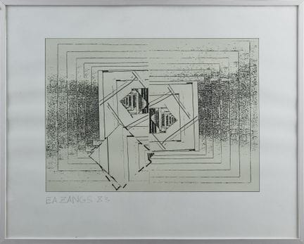 赞格斯，赫伯特（1924-2003）：《无题》，署名
赞格斯，赫伯特（1924-2003），彩色石版