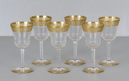 Saint Louis Thistle Gold, 6 vasos, con marca graba