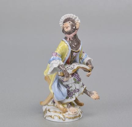 Figura de Meissen, «La banda de los monos», cantan