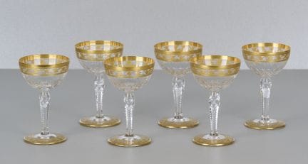 Saint Louis, Callot Gold, 6 vasos, con marca graba