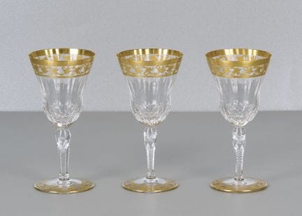 Saint Louis, Callot Gold, 3 vasos, con marca graba