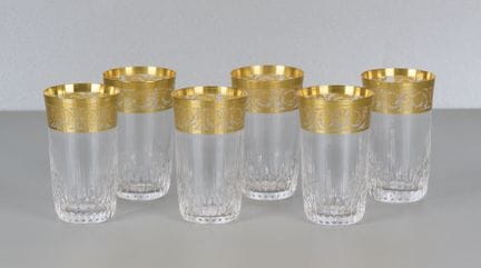 Saint Louis Thistle Gold, 6 vasos, con marca graba