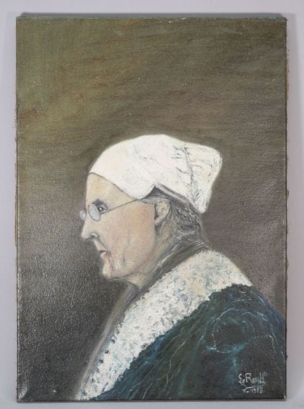 École XXe siècle
Vieille dame à la coiffe.
Huile s