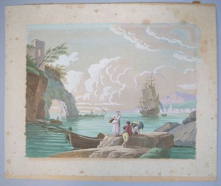 École Italienne du XIXe siècle
Bord de mer animé
A