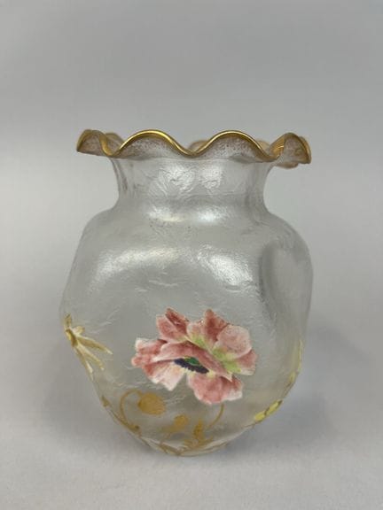 MONTJOYE 
Jarrón de cristal con fondo esmerilado, 