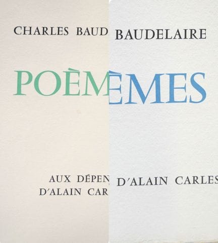 BAUDELAIRE Charles.
Ensemble de 2 volumes : 
Poème