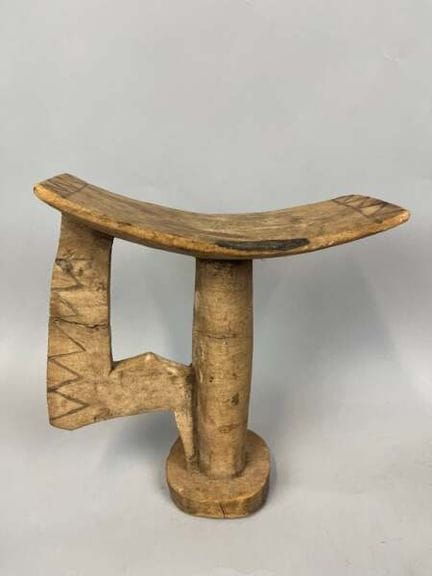 Reposacabezas de madera tallada de un solo trozo, 