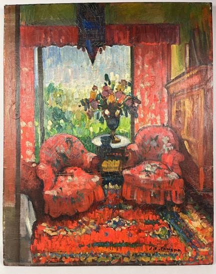 Jean-Frédéric CANEPA (1894-1981)
Le salon rouge 
H
