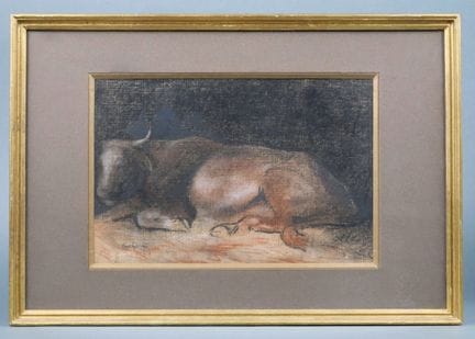 Roger GODCHAUX (1878-1958)
Bœuf allongé
Pastel sur