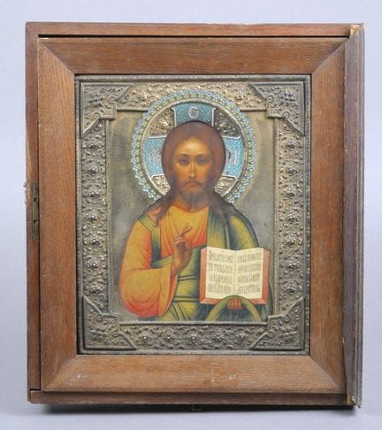 Ikon des Christus Pantokrator.
Tempera und Gold au