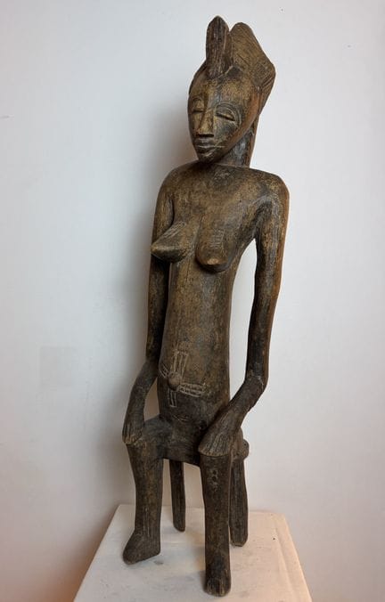 STATUE DE FEMME ASSISE, SENOUFO, COTE-D'IVOIRE, BU
