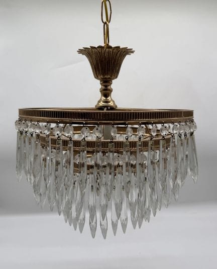 LUSTRE CORBEILLE A PAMPILLES   VERS 1950
Lustre en
