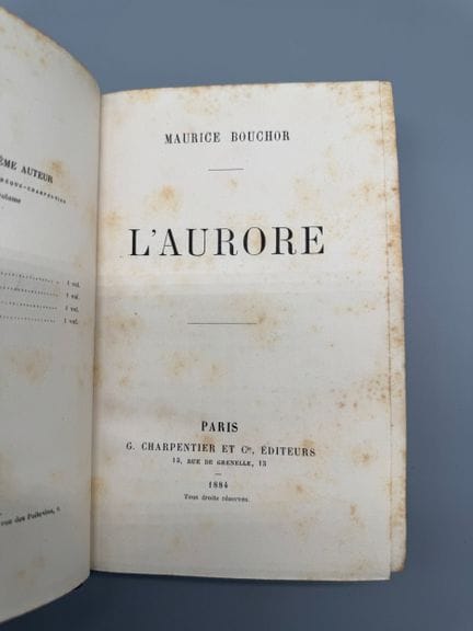 BOUCHOR Maurice - L’Aurore, 1884 - EO
Parigi, G. C
