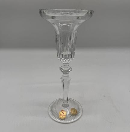 NACHTMANN   德国   约1950-1970年
刻面铅水晶烛台，呈喇叭形杯身，柱身带刻面，