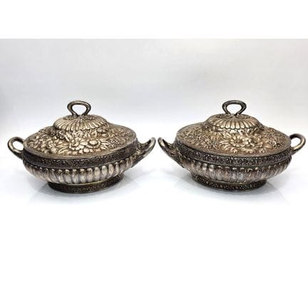 Pair of Antique Tiffany & Co Makers Sterling Silve