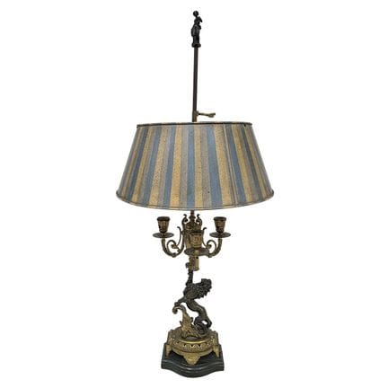 Antique & Unusual Bronze & Brass 3-Arm Candelabra 