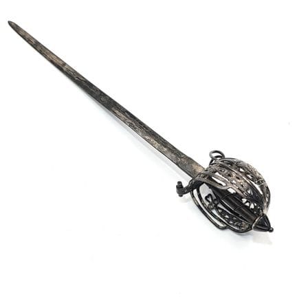Antique Silver Letter Opener in the Shape of a Med