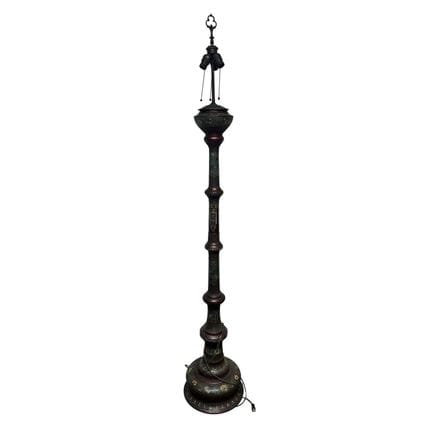 Monumental Japanese Antique Cloissone Floor Lamp C