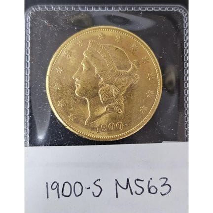 1900-S Liberty Head $20 Gold Double Eagle Coin wit