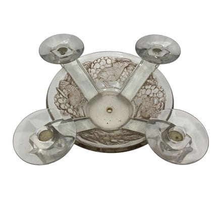 Rene Lalique Art Deco "Faisans" Candelabra Bowl w/