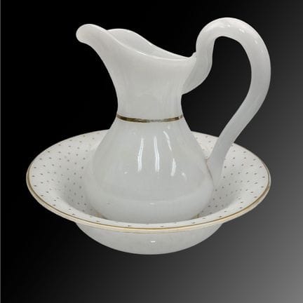 Antique 19th C. Opaline Glass Pitcher & Large Bowl