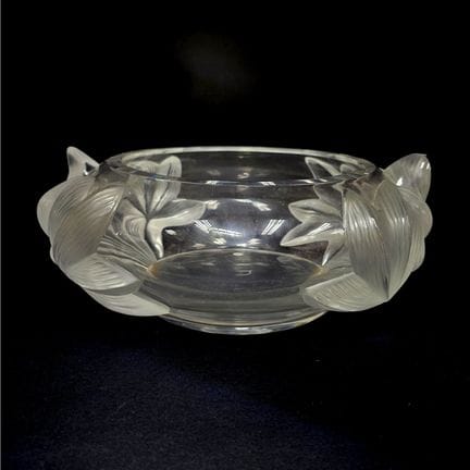 Vintage Lalique France "Pivoine Peonies" Art Glass