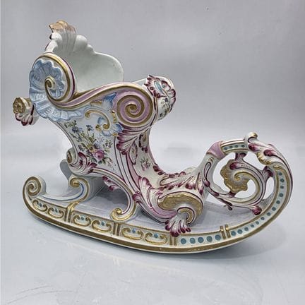 Antique French Luneville Porcelain Vase in The Sha