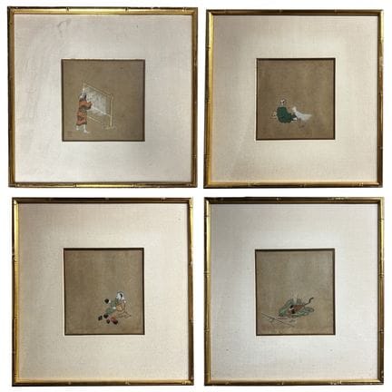 Antique Lot of 4 Japanese Woodblock Prints 
Condit