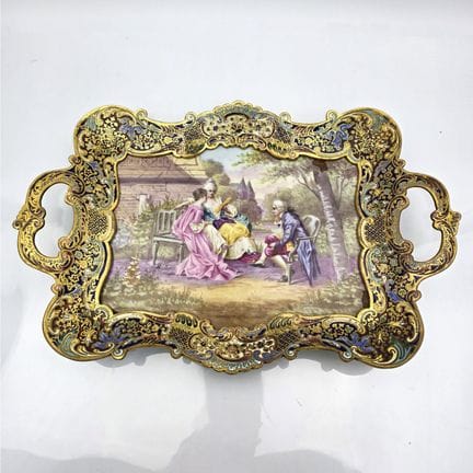 Antique French Sevres Hand Painted Porcelain & Cha